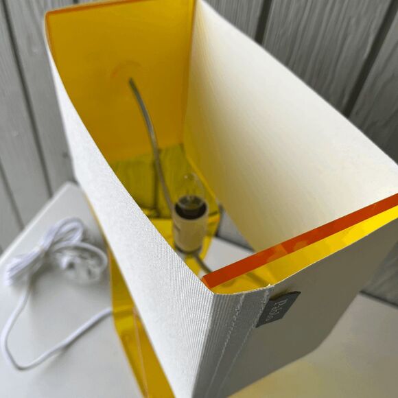 Pablo Designs Tube Top Table Lamp – Yellow Acrylic Base, Modern Minimalist, 14” - Picture 3 of 12